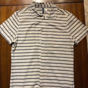 Striped button down short sleeve